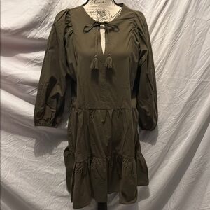 Bobeau Olive Green Dress